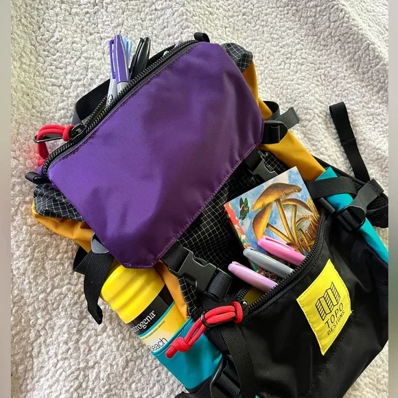Like New! Topo Designs Mini Rover Backpack Ripstop/Black/Purple Retro Unisex - Picture 15 of 15